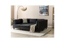 Modulsoffa med fotpall Beliani Unstad Beige/svart Symmetrisk Black  