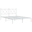  Sengeramme i metall med hodegavl hvit 140x190 cm 8721012374355