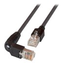 Patchkabel UTP Cat.5e 10.0M, RJ45 rett - RJ45 vinkel, svart