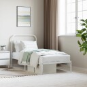 vidaXL Sengeramme i metall med hodegavl hvit 90x190 cm 8720845881627