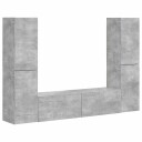  TV benksett 6 pcs Betonggrå Konstruert tre