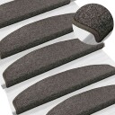  Selvlimende trappematter 15 pcs Mørkegrå 80 x 24,5 x 3,5 cm