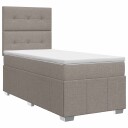 vidaXL Kontinentalseng med madrass Gråbrun 90 x 200 cm Stoff