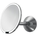 Veggmontert sensorspeil med snor børstet stål brushed stainless steel 23 cm