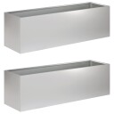 vidaXL Hageblomsterpotte 2 stk. Sølv 80 x 30 x 30 cm Galvanisert stål
