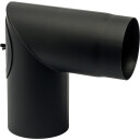 130 mm Metalbestos svart røykrørsbøy 90° med rengjøringsklaff black 130mm