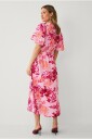 Ellos Collection   Maxikjole med draperte volangermer   Rosa