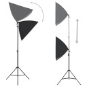 vidaXL Fotostudiosett med softbokslys, bakgrunn og reflektor