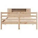  Seng med bokhylle uten madrass 140x190 cm heltre furu 3321848