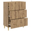 vidaXL Skuffeskap Artisan eik 66 x 34,5 x 90 cm Konstruert tre