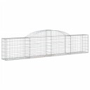 vidaXL Gabionkurver buede 13 stk 300x30x60/80 cm galvanisert jern