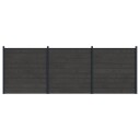 vidaXL Gjerdesett 3 pcs 526 x 186 cm WPC og Aluminium Svart