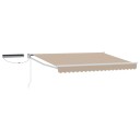  Elektrisk Utrekkbar Markise Beige og Hvit 3,5 x 2,5 m