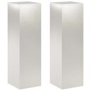 vidaXL Planteholder 2 pcs Sølv 30 x 30 x 100 cm Stål