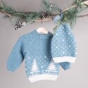 Strikkegenser Kjelke m/lang lue - garnpakke i Bluum Fluffy Alpaca