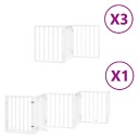 Vidaxl Hundeport Sammenleggbar 15 Paneler Hvit 750 cm Poppeltre