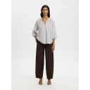 Selected Women Bluse slfCleo alberta Linen Blend Shirt Hvit