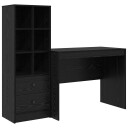 Skrivebord med lagring 2 pcs Svart eik 100 x 50 x 76 cm