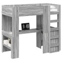  Loft seng ramme med skrivebord Grå Sonoma 100 x 200 cm
