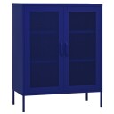 vidaXL Oppbevaringsskap marineblå 80x35x101,5 cm stål