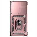 Samsung Galaxy S23 Ultra 5G Hybrid-deksel med Roterende Ring med Kameraskjold Roségull