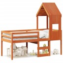  Høyseng med tak voksbrun 90x190 cm heltre furu 8721102669163