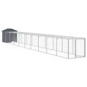 Vidaxl Hønsebur Med Gård Antrasitt 117X1017X123 cm Galvanisert Stål