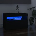 vidaXL TV-benker med LED-lys 2 stk svart 60x35x40 cm