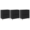  Skap 3 pcs Svart eik 180 x 35 x 70 cm Konstruert tre