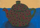 Green Floral Teapot Still Life Plakat / 40x50