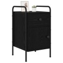 vidaXL Nattbordskap Svart eik 35 x 36,5 x 61 cm Konstruert tre