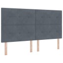  Box Spring Seng med Madrass & LED Mørkegrå 180x200 cm Fløyel