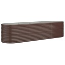 vidaXL Plantekasse pulverlakkert stål 296x80x68 cm brun