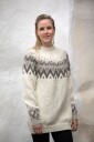 Viking Garn 2127 10E Solid Genser Naturhvit Grå