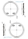 Dekksluke i aluminium rund   584 mm   520 mm