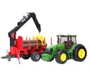 Bruder John Deere 7930 with forestry trailer and 4 trunks