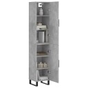 vidaXL Highboard betonggrå 34,5x34x180 cm konstruert tre 8720845482350