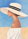 Woman in Wide Brimmed Hat Plakat Plakat / 21x30cm