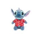 Disney Bamse Stitch Med Rød Hawaii Skjorte 25 Cm