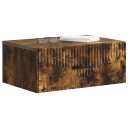  Vegghengt Nattbord med skuff 2 pcs Røkt Eik 49 x 34,5 x 20 cm