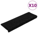 vidaXL Trappematter 10 stk 65x25 cm svart