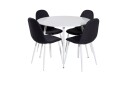 Venture Home Plaza Spisegruppe 100 cm Rund med 4 Polar Stoler Sort