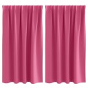  Gardiner med gardiner 2 pcs Lys rosa 140x140cm Polyester