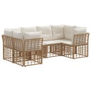 vidaXL Utendørs sofa sett 6 stk. Naturlig Polyester