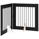 Vidaxl Foldbar Hundegitter Med Stativer 2 Stk. Svart Eik 160.5 cm