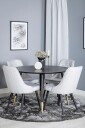 Venture Home   Spisegruppe Dipp med 4 stk stoler Velvet Deluxe   Svart