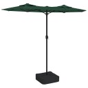 vidaXL Parasoll dobbelt hode med LED grønn 316x240 cm