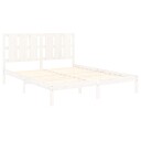 vidaXL Sengeramme hvit heltre 150x200 cm 5FT King Size 8720287043485