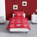 Licens Arsenal sengetøy   150x210 cm   Rødt vendbart sengesett med logo   100% bomull   Fotballsengetøy