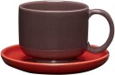 Hübsch Amare kopp med fat Burgundy red